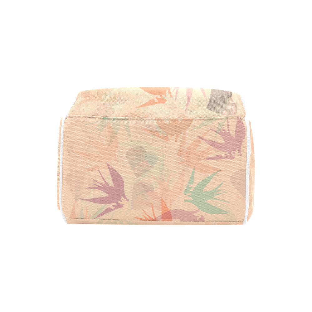 Peachy Tropical Floral Multi Function Backpack