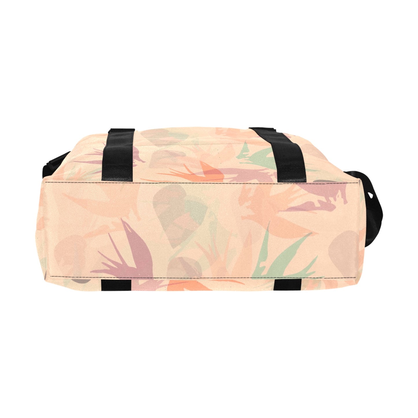 Peachy Tropical Floral Travel Duffle Bag
