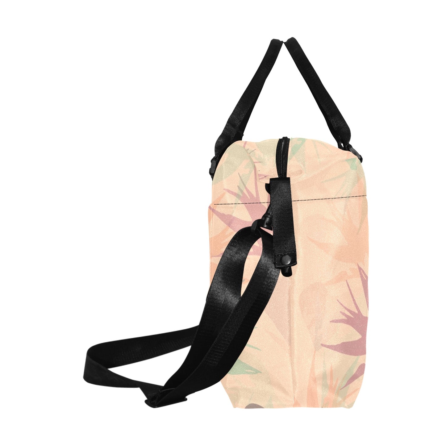 Peachy Tropical Floral Travel Duffle Bag