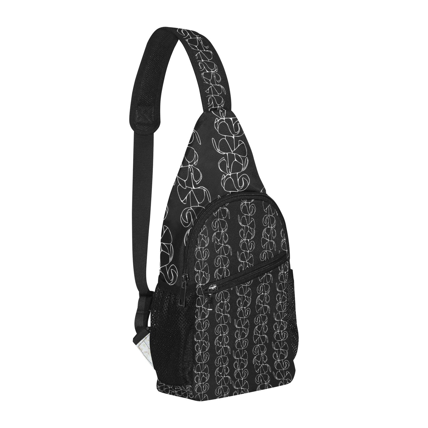 Black and white Sling Puakenikeni Backpack