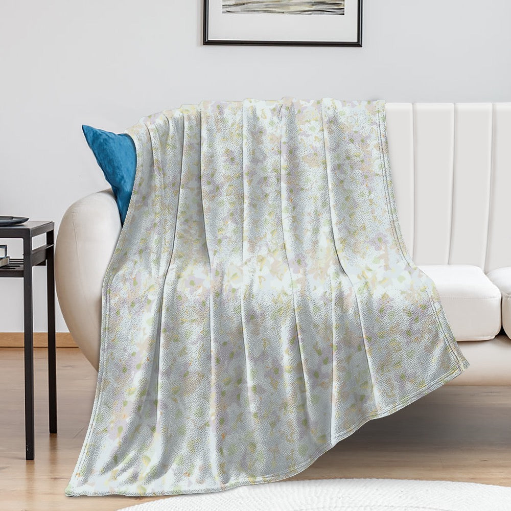 White ginger floral design blanket 60 inches by 80 inches