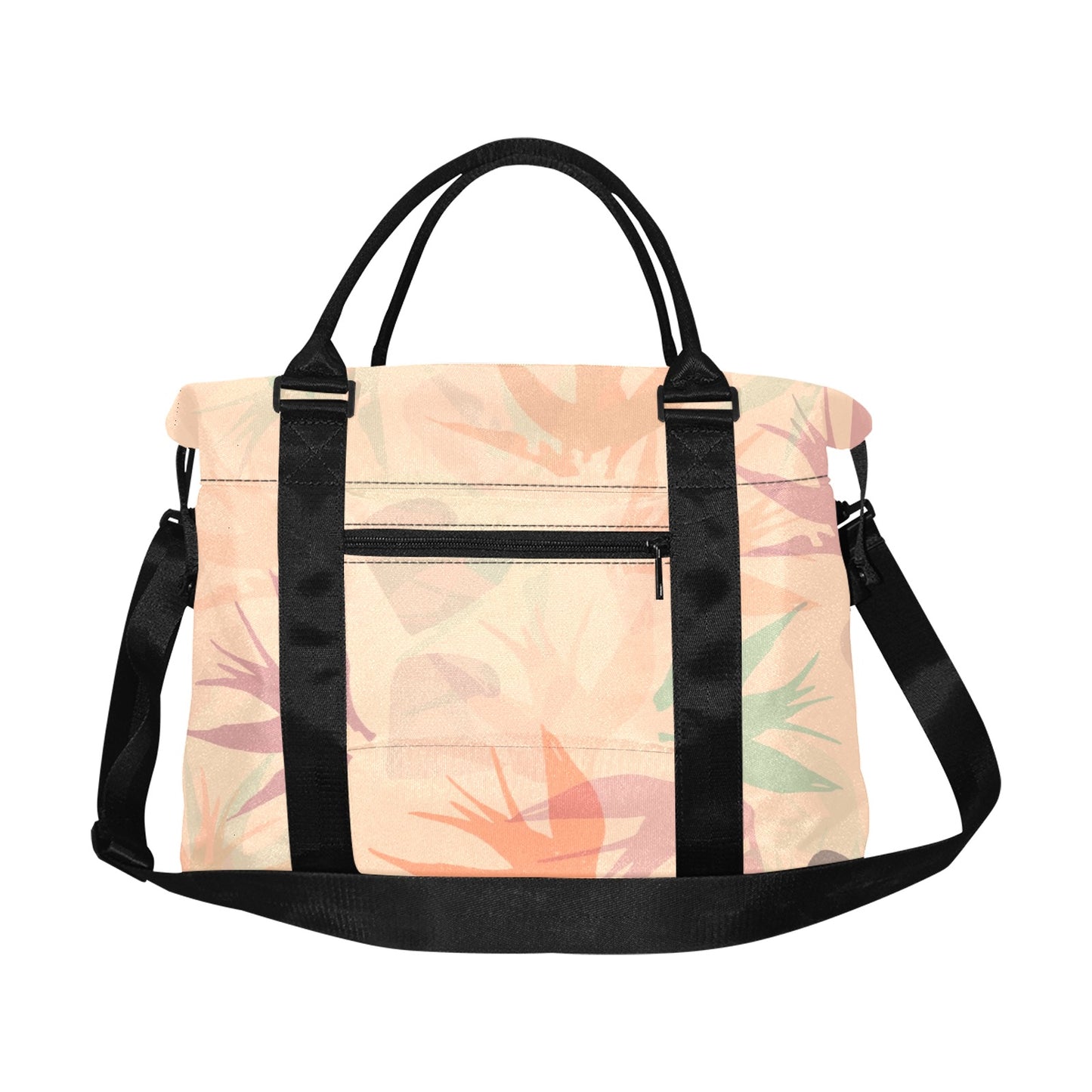 Peachy Tropical Floral Travel Duffle Bag