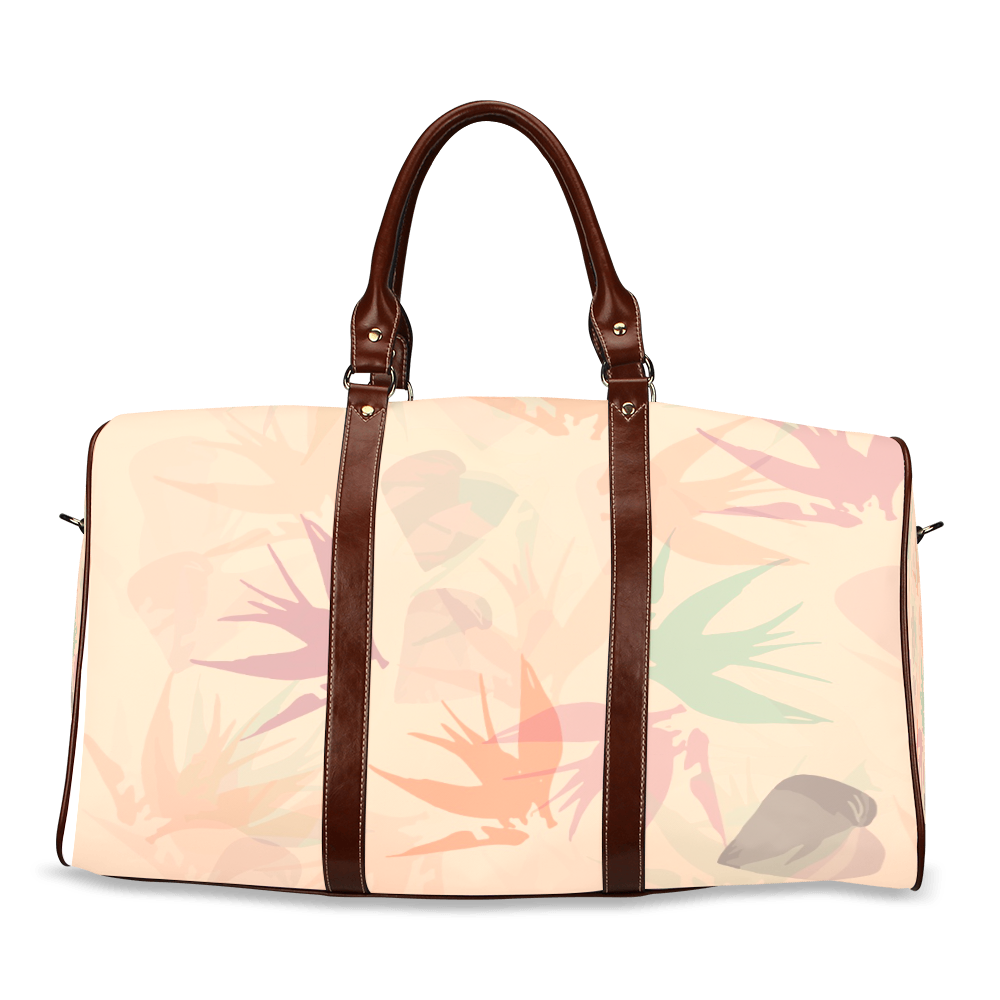 Peachy Tropical Floral Design travel bag