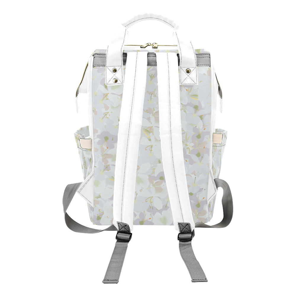 White Ginger Floral Multi Function Backpack