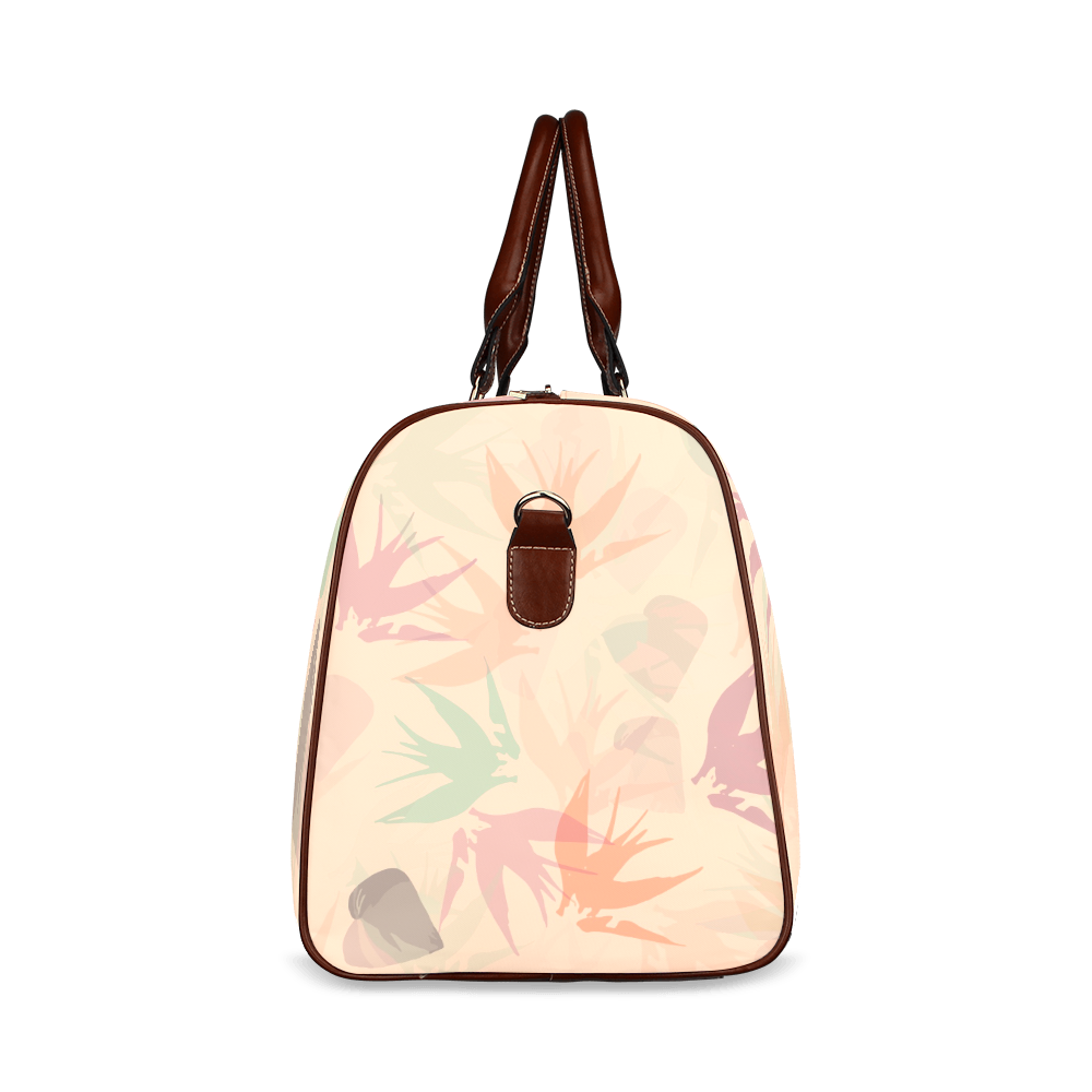 Peachy Tropical Floral Design travel bag