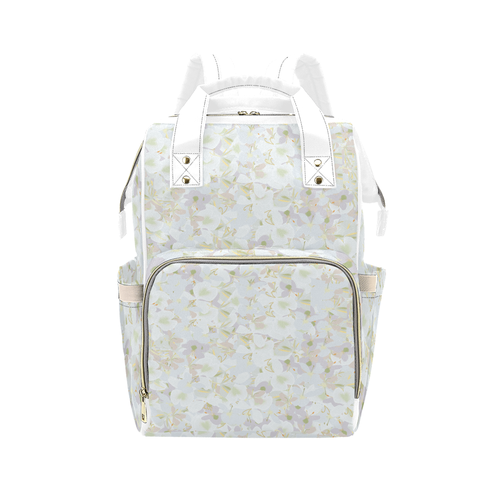 White Ginger Floral Multi Function Backpack