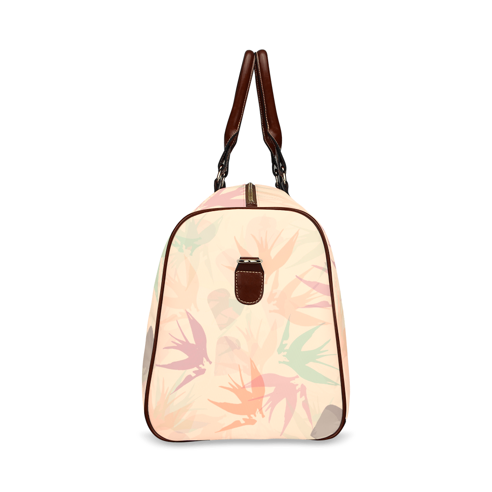 Peachy Tropical Floral Design travel bag
