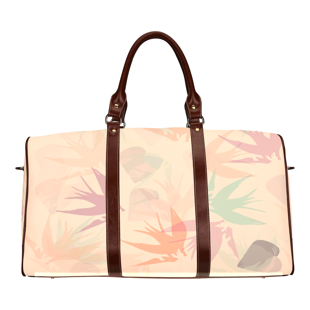 Peachy Tropical Floral Design travel bag