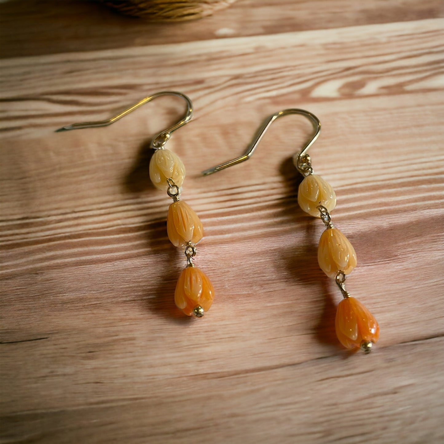 Orange Pikake Earrings