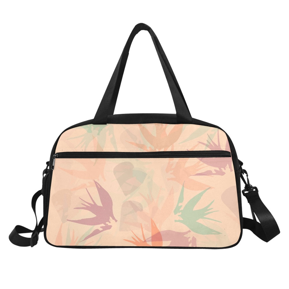 Tropical Floral Tote And Cross-body Travel Gym Bag