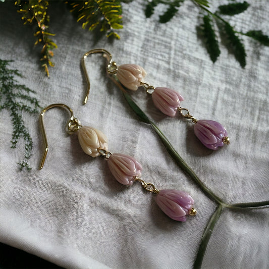 Purple Pikake Earrings