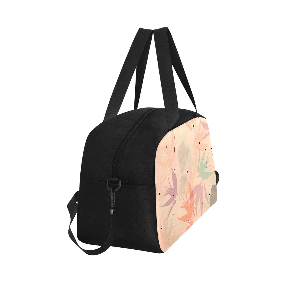 Tropical Floral Tote And Cross-body Travel Gym Bag