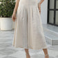 Women's woven racer-pleated A-shaped cropped wide-leg pants