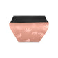 Black PU leather clutch with terra cotta colored tropical floral design