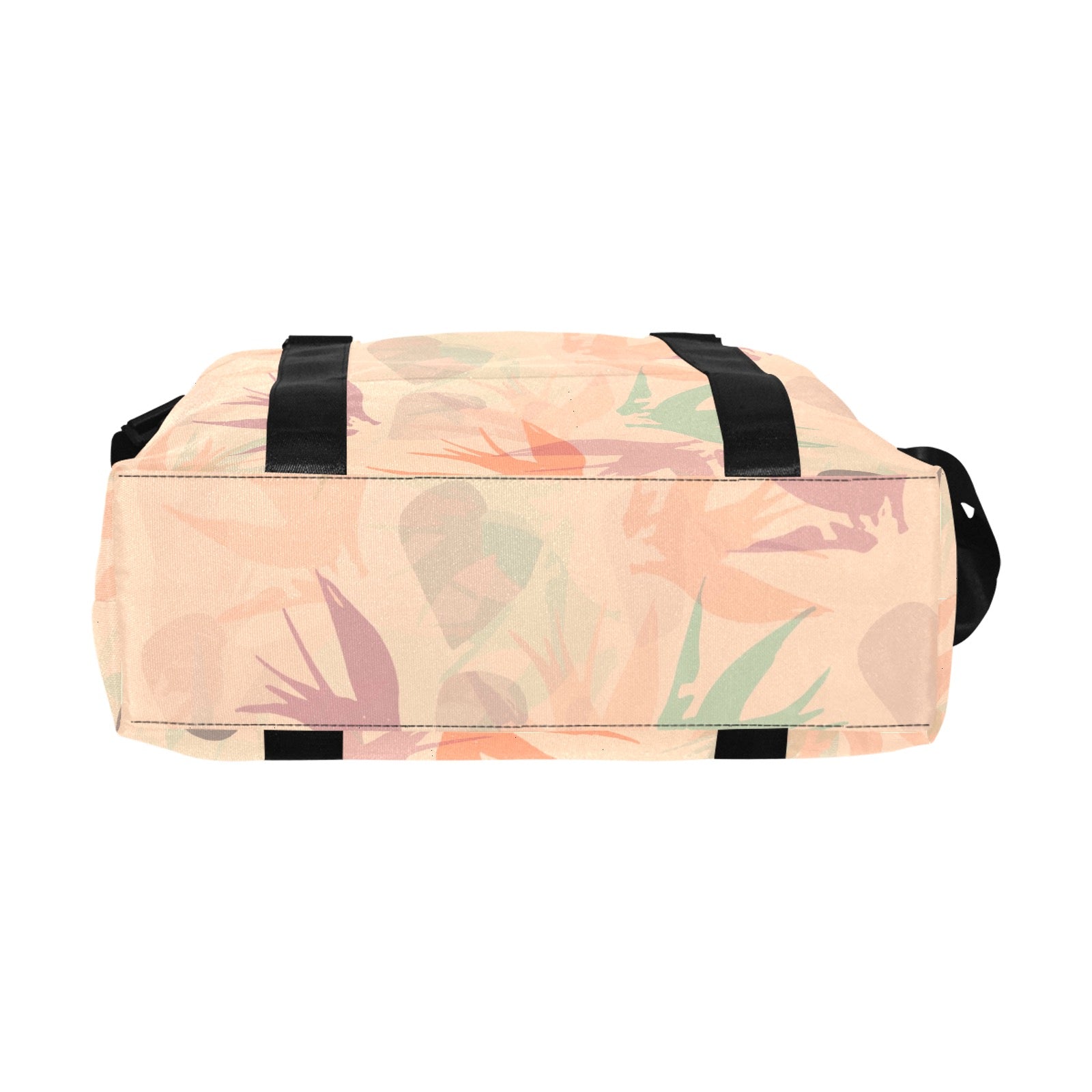 Peachy Tropical Floral Travel Duffle Bag