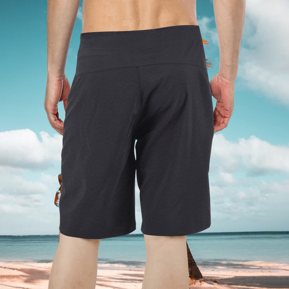 Black ocean design surfshorts