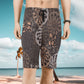 Black Puka shell designed men’s surf shorts