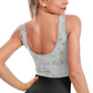 Women's White Ginger Floral Sport Bra